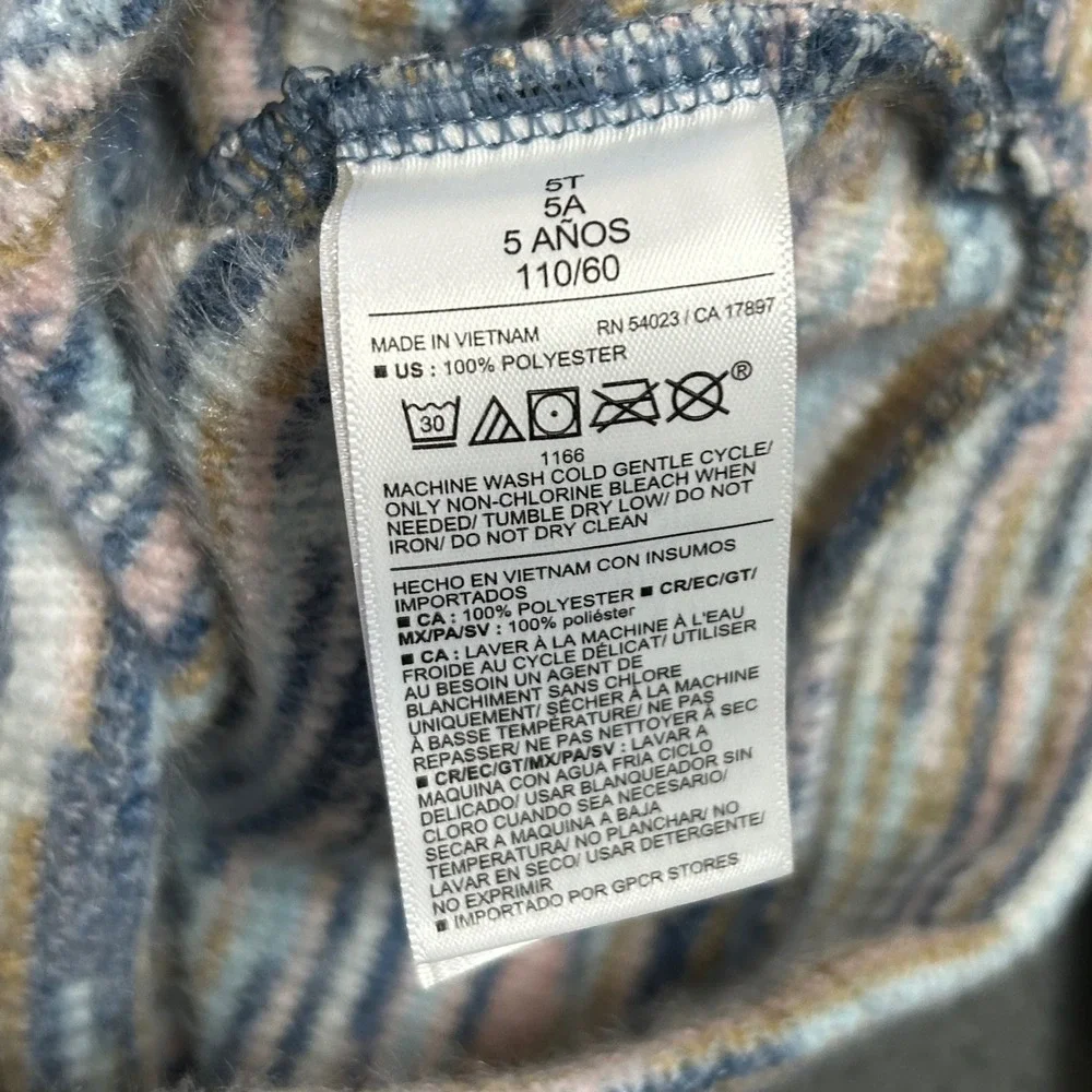 Old Navy Knit Top Kids 5T Blue Space Dye Mock Neck Long Sleeve Sweater